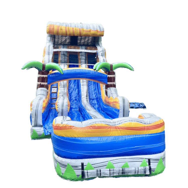 Tropical Water Slide Double Lane 18ft